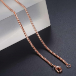 Lihtsad 2 mm/3 mm naiste &uuml;mmarguse karbiga ketiga kaelakeed naistele meestele roostevabast terasest, mis ei tuhmu kunagi roosa kulda 2mm-45cm