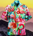 Suvine sooduspakkumine Hawaii s&auml;rk meestele 3d koomiksifilm Flamingo meeste s&auml;rk Rand Suurem&otilde;&otilde;tmeline naljakas meeste r&otilde;ivad mood l&uuml;hikeste varrukatega L