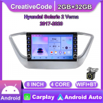 Wifi 2Din Androidi autoraadio multimeediumivideopleier Hyundai Solaris 2 Verna 2017-2020 jaoks koos nupunupuga Carplay GPS 2+32GB 2+32GB
