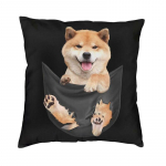 Armas Shiba Inu kutsikas sees v&otilde;ltsitud tasku padja kate 50*50 cm sametine naljakas jaapani koeraviska padjap&uuml;&uuml;r Kodusisustus padjalipik 30x30cm 12x12in