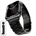 Luksuslik metallist rihm Apple Watch Ultra 49mm 8 7 45mm 41mm roostevabast terasest nutikella randmepael iWatchi jaoks 6 5 4 3 SE 44mm 42mm 40mm 38mm or 40mm must
