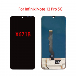 AMOLED LCD-ekraan Infinix Note 12 Pro 5G X671B jaoks, LCD-ekraan, puuteekraani digitaiser, t&auml;ielik komplekt, asendus must