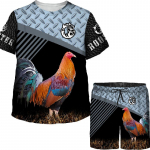 Naljakad lapsed Faasan Kukk jaht Camo suvine T-s&auml;rk Spordidressi komplekt 3D Prinditud kukk Loomade Unisex Spordir&otilde;ivad Topid/&uuml;likonnad Chandal 100