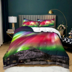 3D Arctic Aurora voodipesukomplekt Ilus maastik tekikate padjap&uuml;&uuml;r 2/3 t&uuml;kki AU180 * 210 t&auml;issuuruses kiiresti kuivav kodusisustus UK Single 135x200cm