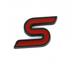 3D Metal S esiv&otilde;re kroomitud embleemm&auml;rgiga autokleebiste kleebised sticker punane