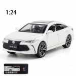 1/24 skaala Toyota Avalon Diecast automudeli m&auml;nguasi, tagasit&otilde;mmatav m&auml;nguasi koos heli ja valgusega lastele V&auml;ikelapse poistele T&uuml;drukutele Kingikogu 1/24-20.5x9x6cm valge