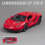 1/32 Scale Lambor LP770-4 Diecast automudeli m&auml;nguasi, tagasit&otilde;mmatav m&auml;nguasi koos heli ja valgusega lastele v&auml;ikelaste poiste t&uuml;drukute kingituste kollektsioon 1/32-15.5x7x3.7cm punane