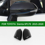 For TOYOTA Sienta XP170 2015- car Rearview mirror cover trim, accessories black carbon fibre Side Turn Signal Mirror