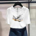 (Aasia suurus) Moeprintimine Butterfly Vintage Style Trend 90ndate Naiste vabaaja T-riietus Vabaaja naiste top graafiline t-s&auml;rk l&uuml;hikeste varrukatega T-s&auml;rk S