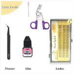 10D 60tk Hernehirmutis kunstripsmepikenduste komplekt liimiga 3D DIY kunstripsmete v&otilde;ltsripsmete pintsetid 8mm hallikas-pruun