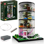 MOULD KING 16013 Streetview Building Block Forest Villa Majas olev puu maja mudel, klaasist puumaja komplekt lastele j&otilde;ulukingitus