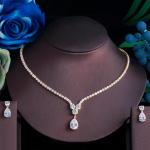 CMM l&auml;ikiv kuubiktsirkooniumoksiid ehtekomplekt Kuldne v&otilde;i h&otilde;bedane kaelakee k&otilde;rvar&otilde;ngaste komplektid &otilde;htupeo naiste ehted kuld