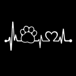 Heartbeat Dog Paw Creative Mootorratta auto akna kere kaunistuse kleebise kleebis valge