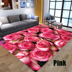 Uued majatarbed Romantiline 3D roos Pehme flanellvaip Magamistoa Elutoa Vaip Erkeri aken Libisemisvastane K&ouml;&ouml;k Vannituba P&otilde;randamatt Koridori Sissep&auml;&auml;su matt 80 x120CM roosa