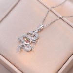 Luksuslik draakoni ripatsiga kaelakee naistele 2024. aasta uued roostevabast terasest ketiga ehted peoaksessuaarid 45cm