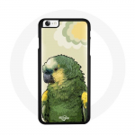 Iphone 7 &uuml;mbris Parrot roheline kollane nokk p&auml;ikesepilv pehmus pastelset v&auml;rvi lind