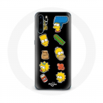 Huawei P30 Pro &uuml;mbris Simpsonite kleebised mustal taustal