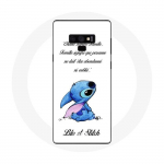 &Uuml;mbris Samsung Galaxy Note 9 Lilo ja Stitch Ohana Quote White jaoks