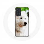 Coque pour Samsung Galaxy A13 4G / A13 4G Lite Chien Samoy&egrave;de Blanc