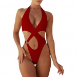 Naiste ujumistrikoo &otilde;&otilde;nes p&auml;itsed kaela &Uuml;hes t&uuml;kis juhtmevaba monokini S valge