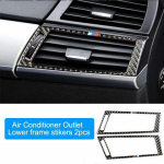 Carbon Fiber juhtpaneel vasak-parem &otilde;hukonditsioneeri v&auml;ljalaskeava raami katte kleebised BMW X5 E70 X6 E71 2008-13 tarvikutele Lower outlet 2pcs
