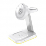 Kolm-&uuml;hes juhtmevaba laadija aluspadja LED-valgusti 15 W kiirlaadimisjaama dokk Macsafe'i iPhone'i jaoks 15 14 13 12 Pro Max IWatch 9 8 7 6 must