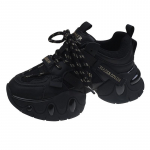 Ehtsast nahast liftiplatvorm isakingad Naiste siseseinad, kevad uus platvorm, sobivad v&auml;ikesed vabaaja tossud 35 must