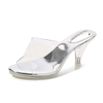Naiste Stiletto Kingad Madala Suuga Kristall L&auml;bipaistev Mood 6,5 cm Konts 1 cm Platvorm WZ 43 white