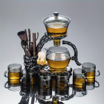 1 Komplekt Laisk teekomplekt Magnetiline veejuhtimine P&ouml;&ouml;rleva kaanega kauss Teekann Automaatne klaasist teekann Teepurk Teetassid Teekand Hiina Kung Fu teekomplekt Tea Maker+ 6 Cups