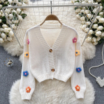 Soliidne Retro Prantsuse kootud kardigan Naiste Korea moodne kampsun Naiste kootud Korea moe rusikas &scaron;ikk kardigan 2024 One Size punane