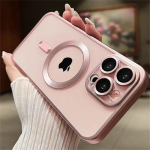 Magnet&uuml;mbris iPhone'ile 15 14 13 12 11 Pro Max Plus Fashion Plating Matt Matt Magsafe'i kaitseraua &uuml;mbriste jaoks Katte p&otilde;hi iPhone 13 Pro Max must