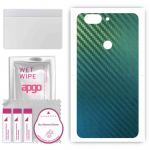 apgo kaitsev nahakleebis seljale, mis &uuml;hildub OnePlus 5T-ga, &uuml;mbriskile, foolium, vin&uuml;&uuml;l &ndash; mustriga s&uuml;sinik-kameeleon CAKA1