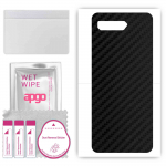 apgo Protective Skin Sticker for the back compatible with Asus ROG Phone 5 Ultimate, Wrap Film, Foil, Vinyl - Pattern Carbon Black