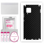apgo Protective Skin Sticker for the back+sides compatible with Samsung Galaxy M42 5G, Full Wrap Film, Foil, Vinyl - Pattern Carbon Black