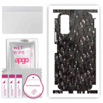 apgo Protective Skin Sticker for the back+sides compatible with Vivo iQOO U1x, Full Wrap Film, Foil, Vinyl - Pattern Carbon Black Pixel