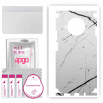 apgo Protective Skin Sticker for the back+sides compatible with Xiaomi Mi 10T Lite 5G, Full Wrap Film, Foil, Vinyl - Pattern White Marble