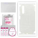apgo Protective Skin Sticker for the back+sides compatible with Honor 20 Pro, Full Wrap Film, Foil, Vinyl - Pattern White Fabric
