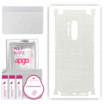 apgo Protective Skin Sticker for the back+sides compatible with OnePlus 8 Pro, Full Wrap Film, Foil, Vinyl - Pattern White Fabric