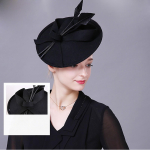Fascinators naiste lillede derby-m&uuml;ts kokteilipalli pulmade peapaelaga m&uuml;ts must