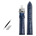 Ehtsa nahast k&auml;ev&otilde;ru 19mm 20mm 21mm 22mm kellarihm Longines L29094920 jaoks k&auml;ekella rihm &Uuml;lemine kiht Lehma nahast k&auml;ekellade rihm 21mm blue