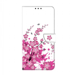 Pink Flower Clusters Pattern PU nahast raamatu&uuml;mbris iPhone'ile Samsung Huawei Honor Google Redmi Xiaomi LG Motorola Sony Nokia Oneplus Oppo Realme 9 Pro Plus