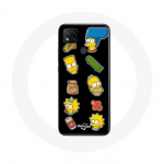 Coque Xiaomi Redmi 9C Les Simpson autocollants fond noir