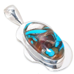 Natural Spiny Oyster Gemstone Handmade 925 Sterling Silver Pendant 2.17 m9l67