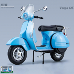 1/10 Scale Vespa 125 linna minimootorratta mudel, metallist metallist meelelahutuslik mootorratta m&auml;nguasi, heli ja valguse simulatsioon, kingitus lastele 1/10-Size:18*7.5*13.5cm