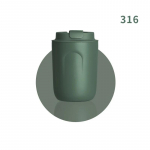 Mini termospudel kohvikruus roostevabast terasest tassiga termolekkekindel vaakumkolb kahe seinaga trumliga isoleeritud joogin&otilde;ud 220ml roheline