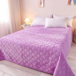 Libisemiskindel kahekihiline flanelltekk Korall-sametist lehttermiline koduvoodipesu Lihtne lihtne vabaaja stiilis &uuml;heosaline tekk s&uuml;giseks ja talveks 150cm*200cm(0.7kg) lilla