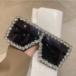 Suured Hipsteri p&auml;ikeseprillid Naiste Luksuslikud Diamond Bling Crystal p&auml;ikeseprillid Meeste UV400 Naiste Y2k Punk Varjud