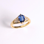 Elegantne vintage naturaalne kalliskivi sinine k&uuml;aniidist h&otilde;bedane s&otilde;rmus naiste t&auml;htp&auml;evadeks ning kihlus- ja p&uuml;hadekingitusteks US RING SIZE:6# sinine