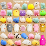 10 tk. Juhuslik Mini Squishy Mochi Squishy m&auml;nguasi, mis sobib Kawaii loomale Squishy stressim&auml;nguasi &Uuml;kssarvik notsu kassi m&auml;nguasi poisile t&uuml;drukule