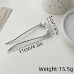 Korea U-kujulised p&auml;rlijuuksen&otilde;elad juukseklambrid naistele Elegantne stiil metallist kahvlid Vintage Pearl juuksen&otilde;elad juuste kujundamise t&ouml;&ouml;riistad kingitused